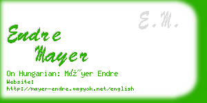 endre mayer business card